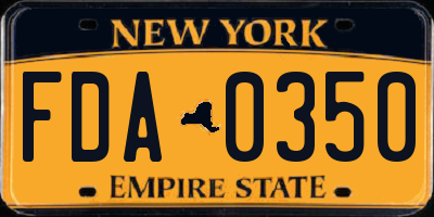 NY license plate FDA0350