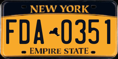 NY license plate FDA0351