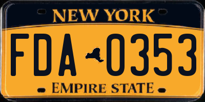 NY license plate FDA0353