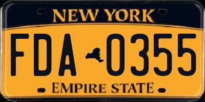 NY license plate FDA0355