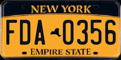 NY license plate FDA0356