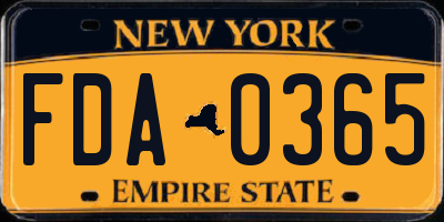 NY license plate FDA0365