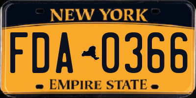 NY license plate FDA0366