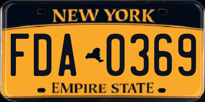 NY license plate FDA0369