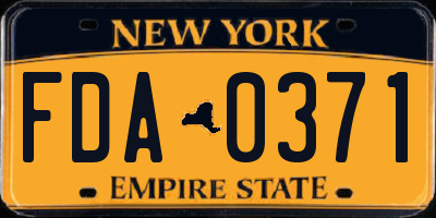 NY license plate FDA0371
