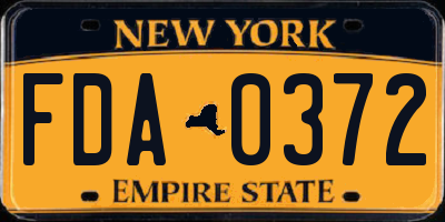 NY license plate FDA0372