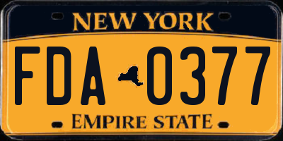 NY license plate FDA0377