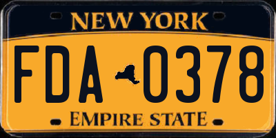 NY license plate FDA0378