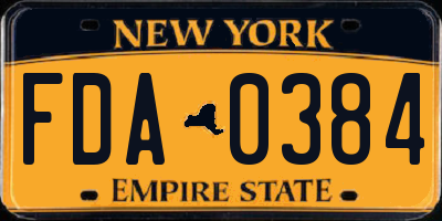 NY license plate FDA0384