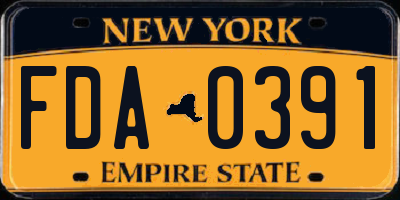 NY license plate FDA0391
