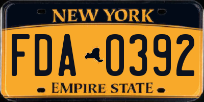 NY license plate FDA0392