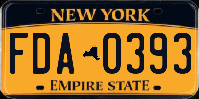 NY license plate FDA0393