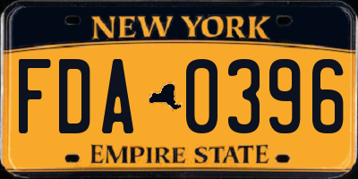 NY license plate FDA0396