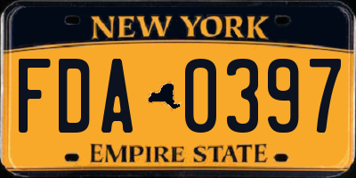 NY license plate FDA0397