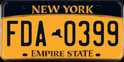 NY license plate FDA0399
