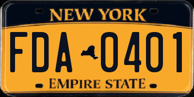 NY license plate FDA0401
