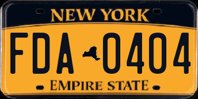 NY license plate FDA0404