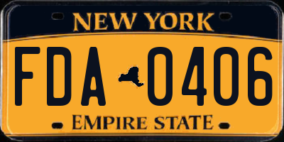 NY license plate FDA0406