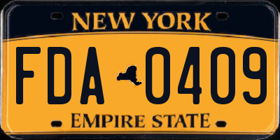 NY license plate FDA0409