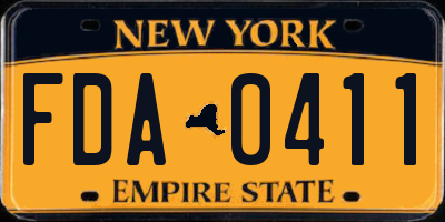 NY license plate FDA0411