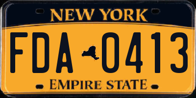 NY license plate FDA0413