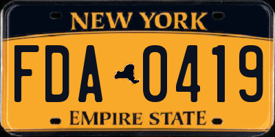 NY license plate FDA0419
