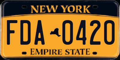 NY license plate FDA0420