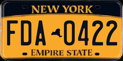 NY license plate FDA0422