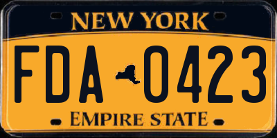 NY license plate FDA0423