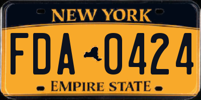 NY license plate FDA0424