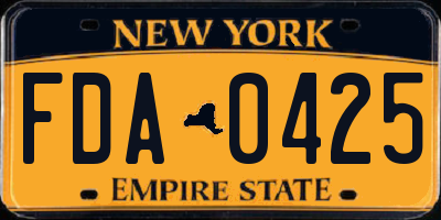 NY license plate FDA0425