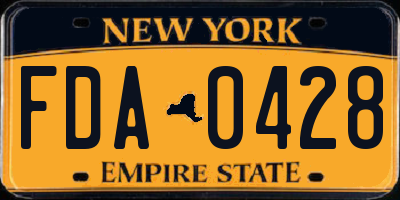 NY license plate FDA0428