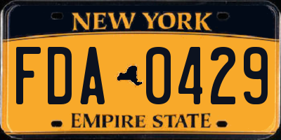 NY license plate FDA0429