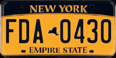 NY license plate FDA0430