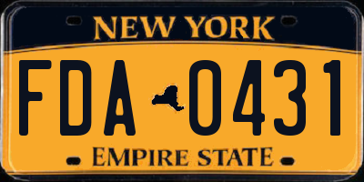 NY license plate FDA0431