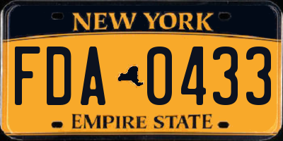 NY license plate FDA0433