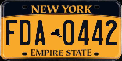 NY license plate FDA0442