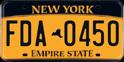 NY license plate FDA0450