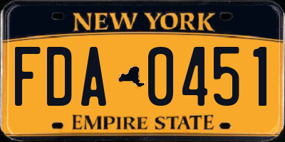 NY license plate FDA0451