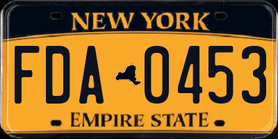 NY license plate FDA0453
