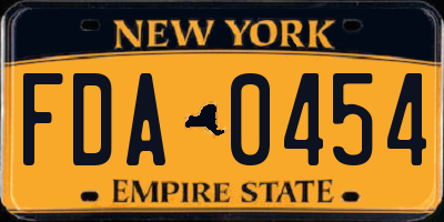 NY license plate FDA0454