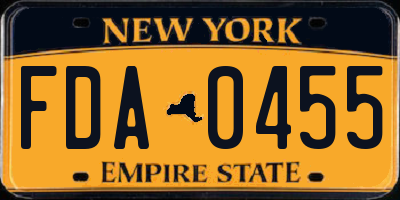 NY license plate FDA0455