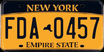 NY license plate FDA0457