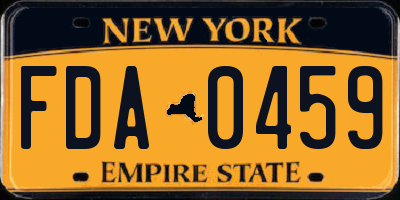 NY license plate FDA0459