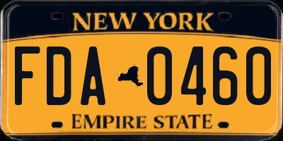 NY license plate FDA0460