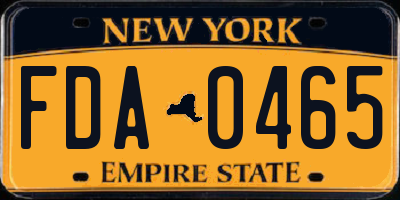 NY license plate FDA0465