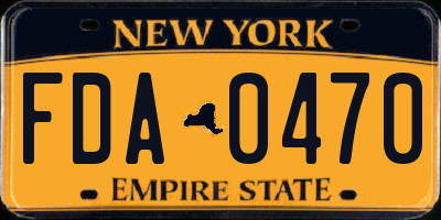 NY license plate FDA0470