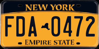 NY license plate FDA0472
