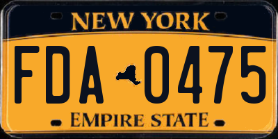 NY license plate FDA0475