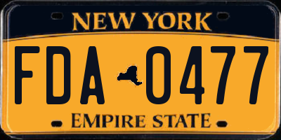 NY license plate FDA0477